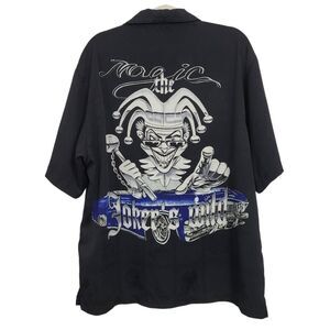 Vtg 90s Cruzin Low Joker's Wild Button Shirt‎ Sz L Single Stitch Cholo Low Rider